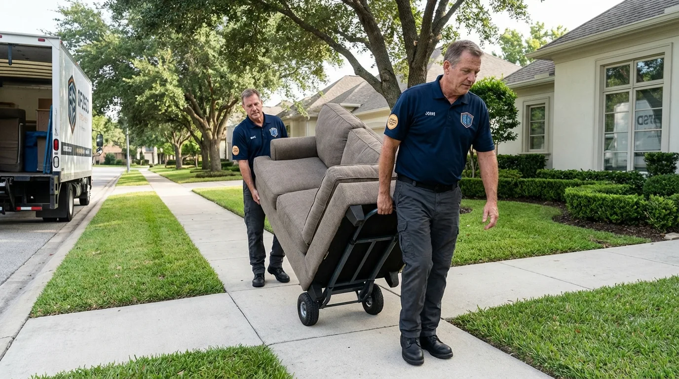 Local residential moving crew loading furniture in East Norwich, NY